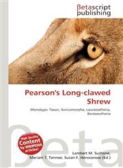 Pearson's Long-clawed Shrew,613522963X,9786135229639