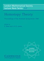 Homotopy Theory Proceedings of the Durham Symposium 1985,0521339464,9780521339469