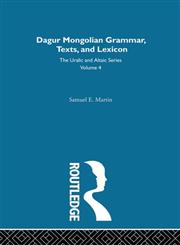 Dagur Mongolian (Uralic and Altaic),0700708049,9780700708048