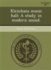 Kleinhans music hall A study in modern sound.,1249086477,9781249086475