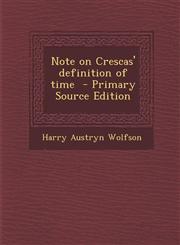 Note on Crescas' Definition of Time - Primary Source Edition,1293750867,9781293750865