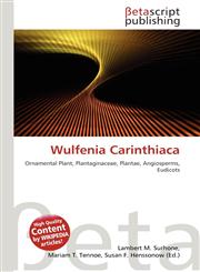 Wulfenia Carinthiaca,6134840521,9786134840521