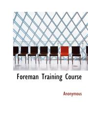 Foreman Training Course,1140492160,9781140492160
