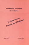 Cooperative Movement of Sri Lanka Its Achievements Potential and Challenges