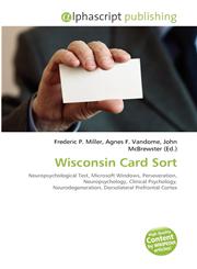 Wisconsin Card Sort,613436309X,9786134363099