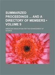 Summarized Proceedings and a Directory of Members (Volume 9),1154295850,9781154295856