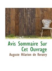 Avis Sommaire Sur CET Ouvrage,1116166658,9781116166651