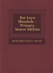 DOS Leyn Menshele - Primary Source Edition,129491524X,9781294915249