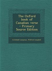 Oxford Book of Canadian Verse,1289660042,9781289660048
