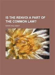 Is the renvoi a part of the common law?,113045021X,9781130450217