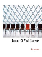 Bureau Of Vital Statistcs,1140009966,9781140009962
