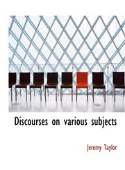 Discourses on various subjects,1116095408,9781116095401