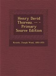 Henry David Thoreau. -- - Primary Source Edition,1295513188,9781295513185