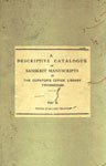 A Descriptive Catalogue of Sanskrit Manuscripts in The Curator's Office Library Trivandrum Purana and Vedanta Vol. 2