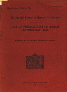List of Publications on Indian Entomology - 1935 (Compiled by the Imperial Entomologist, Pusa)