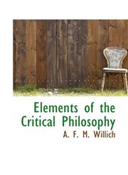 Elements of the Critical Philosophy,1117349071,9781117349077
