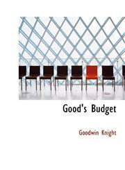 Good's Budget,1117010791,9781117010793