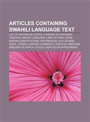 Articles containing Swahili language text List of sovereign states, A Wizard of Earthsea, Tanzania, Swahili language, Lake Victoria, Zaire,1233058797,9781233058792