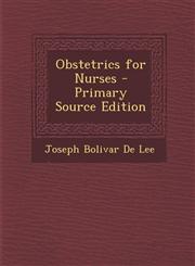 Obstetrics for Nurses - Primary Source Edition,1293399469,9781293399460
