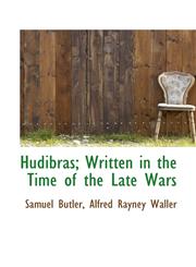 Hudibras; Written in the Time of the Late Wars,1117638103,9781117638102