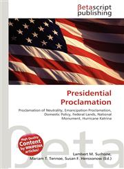 Presidential Proclamation,6130386974,9786130386979