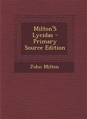 Milton's Lycidas,1289394075,9781289394073