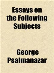 Essays on the Following Subjects,1152758586,9781152758582