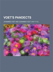 Voet's Pandects,1230336192,9781230336190