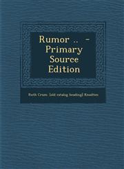 Rumor .. - Primary Source Edition,1287795781,9781287795780