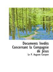 Documents Inédits Concernant la Compagnie de Jésus,1103154206,9781103154203