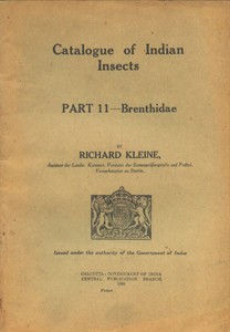 Catalogue of Indian Insects - Part 11 : Brenthidae
