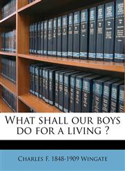 What shall our boys do for a living ?,1178297268,9781178297263