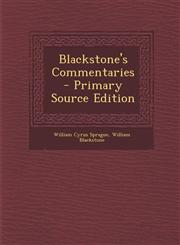 Blackstone's Commentaries - Primary Source Edition,1293765813,9781293765814