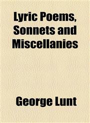 Lyric Poems, Sonnets and Miscellanies,1154515753,9781154515756