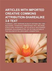 Articles with imported Creative Commons Attribution-ShareAlike 3.0 text Florence, Joint warfare in South Vietnam 1963-1969, Nucleosol,1233272047,9781233272044