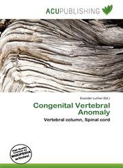 Congenital Vertebral Anomaly,613706008X,9786137060087