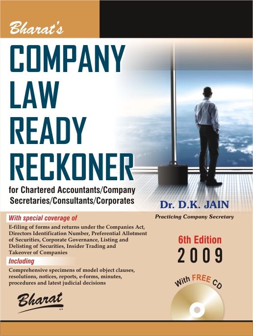 Bharat's Company Law Ready Reckoner For Chartered Accountants, Company, Secretaries, Consultants, Corporates 6th Edition,8177371665,9788177371666