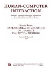 Experimental Comparisons of Usability Evaluation Methods Special Issue of "Human-Computer Interaction" 1st Edition,0805898131,9780805898132