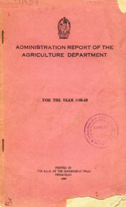 Administration Report of the Agriculture Department for the Year 1958-59