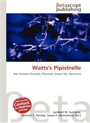 Watts's Pipistrelle,613448329X,9786134483292