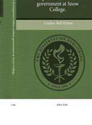 Student leadership development within student government at Snow College.,1244660922,9781244660922