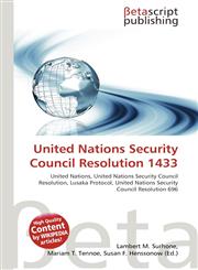 United Nations Security Council Resolution 1433,6136201933,9786136201931