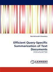 Efficient Query-Specific Summarization of Text Documents,3843382786,9783843382786
