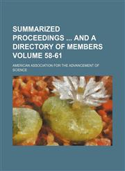 Summarized proceedings  and a directory of members Volume 58-61,1130770206,9781130770209