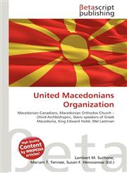 United Macedonians Organization,6135059726,9786135059724