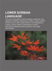 Lower Sorbian language Articles containing Lower Sorbian language text, Germany, Sorbian languages, Sorbs, Lusatia, Spree, Upper Lusatia, Żary,1233088475,9781233088478