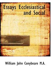 Essays Ecclesiastical and Social,111571371X,9781115713719