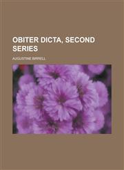 Obiter Dicta, Second Series,1150275944,9781150275944