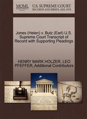 Jones (Helen) v. Butz (Earl) U.S. Supreme Court Transcript of Record with Supporting Pleadings,1270594192,9781270594192