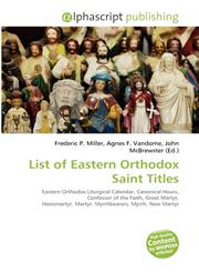 List of Eastern Orthodox Saint Titles,6135576089,9786135576085